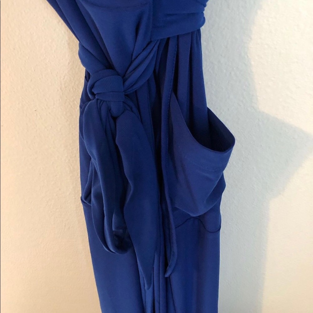 Jersey wrap midi dress w/pockets